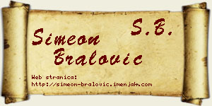 Simeon Bralović vizit kartica